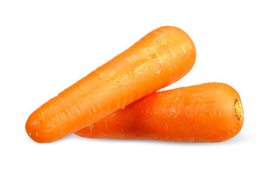 Fresh carrot isolated on white background.