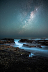 Under the galaxy and starry skies