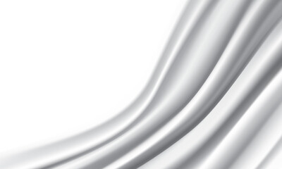White fabric wave texture with blank space background vector illustration.