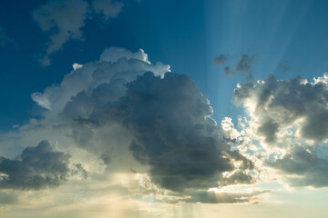 Fototapeta na wymiar A landscape of clouds backlit by the sun