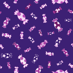 Cute colorful bonbons seamless pattern, hand-drawn candies repeat pattern, confectionery wrapping paper, candy texture on white background 