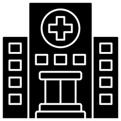 Obraz premium hospital solid icon
