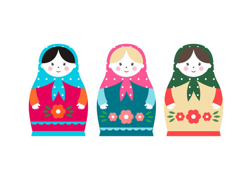 Nested doll. Vector illustration on white background.