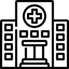 Obraz premium hospital line icon
