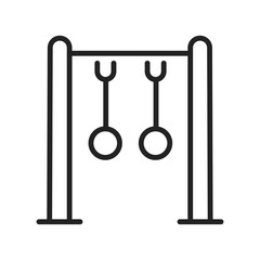Monochrome children s sport complex icon vector illustration kids sports equipment athletic rings