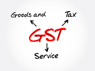 GST - Goods and Service Tax acronym, business concept background