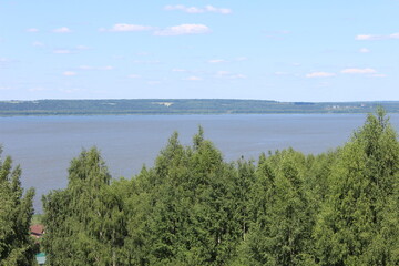 Fototapeta na wymiar panorama of green trees and lakes, panorama of nature in Russia