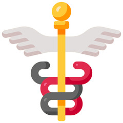 caduceus symbol flat icon