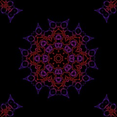 Indian red and pink floral pattern design.