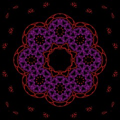 Indian red and pink floral pattern design.