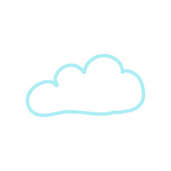 Hand drawn light blue cloud