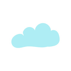 Hand drawn light blue cloud