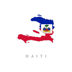 haiti map flag vector illustration. The flag of the country in the form of borders. Stock vector illustration isolated on white background.