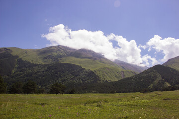 mountain landscape with clouds