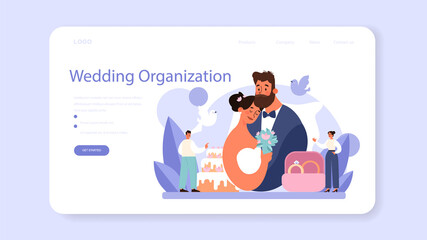 Wedding planner web banner or landing page. Professional organizer