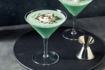 Boozy Frozen Mint Chocolate Chip Martini