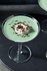 Boozy Frozen Mint Chocolate Chip Martini