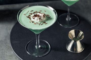 Boozy Frozen Mint Chocolate Chip Martini