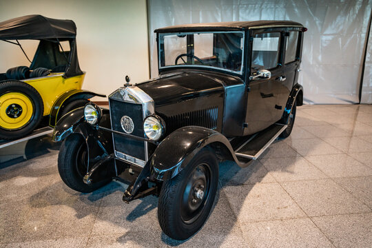 MOSCOW, RUSSIA - MAY 27, 2019: Mathis MY 1927 vintage car at the free of charge exhibition at the Moscow Domodedovo Airport