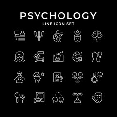 Set line icons of psychology