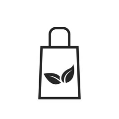 eco bag line icon. eco friendly, environment and ecology symbol. shopping package and leaf