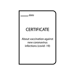 Certificate About vaccination covid icon eps ten