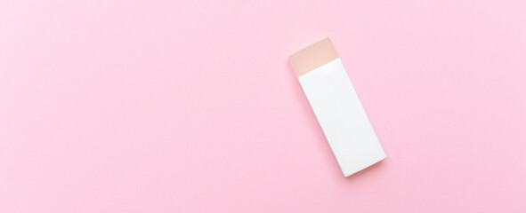 Eraser for cleaning sneakers on pink color background