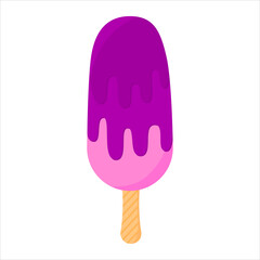 Ice cream on a stick with multilayer glaze