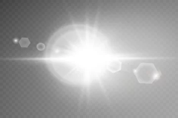 Deurstickers Vector transparent sunlight special lens flare light effect. PNG. Vector illustration © Vector light Studio