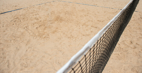 Beach volleyball and beach tennis court. Summer sport concept