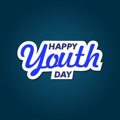 Happy Youth Day, International Youth Day 12 August 2021, card,banner or poster for international youth day.