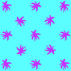 pink palms on blue background. funny bright pattern Hawai style for fabric. palm trees seamless pattern. Vintage tropical wallpaper. Design for poster, travel banner and wrapping. Vector illustration