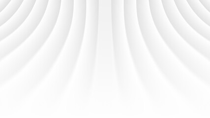 Perspective Bent Smooth Lines Blank Subtle Minimalistic 3D White Abstract Background. Futuristic Technology Wide Wallpaper