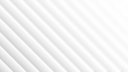 Minimalist White Striped Abstract Background 3D Smooth Lines. Futuristic Technology Wide Wallpaper