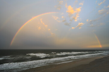 Rainbow Over Daytona Beach At Sunset