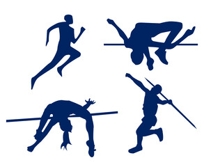 Fototapeta na wymiar sets Athletics sport design 2020 games abstract vector illustration symbols signs icons