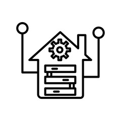 Data Warehouse Linear Vector Icon Design