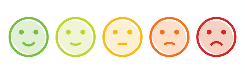 Mood feedback smile in flat style. Expression emotion. Vector illustration.	