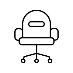 Office Chair Linear Vector Icon Design