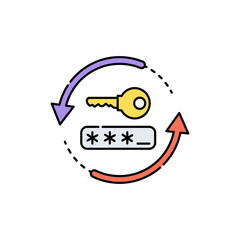 Password change line icon. Isolated vector element.