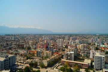 Widok na Vlore ze wzgórza Kuzum Baba Albania - obrazy, fototapety, plakaty