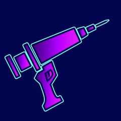 Killing virus Line. Pop Art logo. Colorful design with dark background. Abstract vector illustration. 