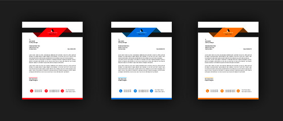 Modern And Clean Letterhead Design Template Business Style Professional Template Design Creative Business Letterhead Design Template for your business, with color variation 