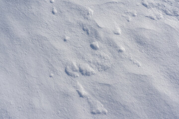 Pure white snow texture. Background from snowflakes top view.