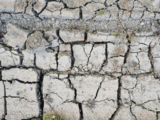 Arid, parched and cracked soil due to lack of water