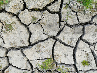 Arid, parched and cracked soil due to lack of water