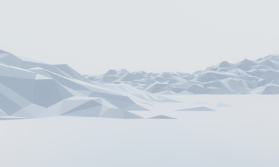 Fototapeta premium 3D low polygon ice mountain.