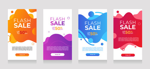 Dynamic modern fluid mobile for sale banners. Sale banner editable template design, Super sale special offer set. Vector illustration.eps10