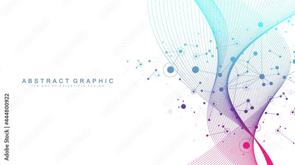 Poster Connectivity flow point abstract background with connected dots and lines. Vector illustration.