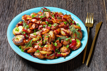 roast potato salad with red onion and bacon